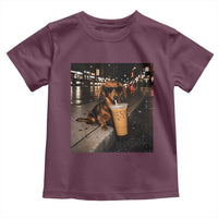 Dachshund Iced Coffee Toddler T Shirt Grunge Meme Graphic Funny Weiner Dog Lovers Dad