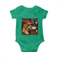 Funny Golden Retriever Drinking Beer Baby Onesie Silly Dog Meme Graphic Sarcastic Gift