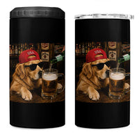 Funny Golden Retriever Drinking Beer 4 in 1 Can Cooler Tumbler Silly Dog Meme Graphic Sarcastic Gift