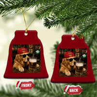 Funny Golden Retriever Drinking Beer Ceramic Ornament Silly Dog Meme Graphic Sarcastic Gift