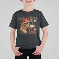 Funny Golden Retriever Drinking Beer T Shirt For Kid Silly Dog Meme Graphic Sarcastic Gift