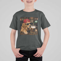 Funny Golden Retriever Drinking Beer T Shirt For Kid Silly Dog Meme Graphic Sarcastic Gift