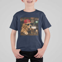 Funny Golden Retriever Drinking Beer T Shirt For Kid Silly Dog Meme Graphic Sarcastic Gift