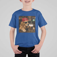 Funny Golden Retriever Drinking Beer T Shirt For Kid Silly Dog Meme Graphic Sarcastic Gift