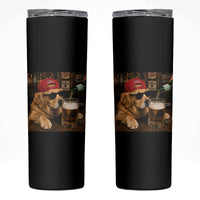 Funny Golden Retriever Drinking Beer Skinny Tumbler Silly Dog Meme Graphic Sarcastic Gift