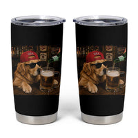 Funny Golden Retriever Drinking Beer Tumbler Cup Silly Dog Meme Graphic Sarcastic Gift