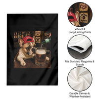 French Bulldog Drinking Beer Garden Flag Silly Dog Meme Graphic Sarcastic Gift
