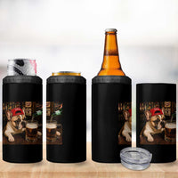 French Bulldog Drinking Beer 4 in 1 Can Cooler Tumbler Silly Dog Meme Graphic Sarcastic Gift