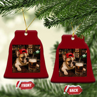 French Bulldog Drinking Beer Ceramic Ornament Silly Dog Meme Graphic Sarcastic Gift