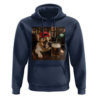 French Bulldog Drinking Beer Hoodie Silly Dog Meme Graphic Sarcastic Gift
