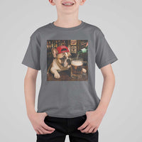 French Bulldog Drinking Beer T Shirt For Kid Silly Dog Meme Graphic Sarcastic Gift