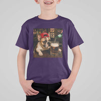 French Bulldog Drinking Beer T Shirt For Kid Silly Dog Meme Graphic Sarcastic Gift