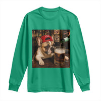 French Bulldog Drinking Beer Long Sleeve Shirt Silly Dog Meme Graphic Sarcastic Gift