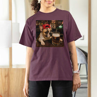 French Bulldog Drinking Beer T Shirt For Women Silly Dog Meme Graphic Sarcastic Gift
