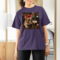 French Bulldog Drinking Beer T Shirt For Women Silly Dog Meme Graphic Sarcastic Gift