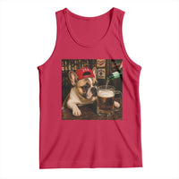 French Bulldog Drinking Beer Tank Top Silly Dog Meme Graphic Sarcastic Gift