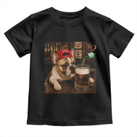 French Bulldog Drinking Beer Toddler T Shirt Silly Dog Meme Graphic Sarcastic Gift