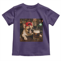 French Bulldog Drinking Beer Toddler T Shirt Silly Dog Meme Graphic Sarcastic Gift