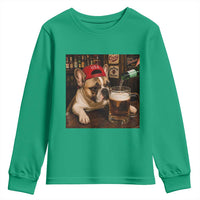 French Bulldog Drinking Beer Youth Sweatshirt Silly Dog Meme Graphic Sarcastic Gift