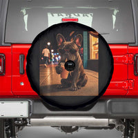 French Bulldog Iced Coffee Spare Tire Cover Grunge Frenchie Graphic Funny Dog Lover