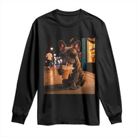 French Bulldog Iced Coffee Long Sleeve Shirt Grunge Frenchie Graphic Funny Dog Lover