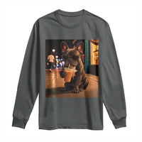 French Bulldog Iced Coffee Long Sleeve Shirt Grunge Frenchie Graphic Funny Dog Lover
