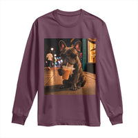 French Bulldog Iced Coffee Long Sleeve Shirt Grunge Frenchie Graphic Funny Dog Lover