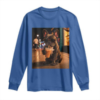French Bulldog Iced Coffee Long Sleeve Shirt Grunge Frenchie Graphic Funny Dog Lover