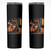 French Bulldog Iced Coffee Skinny Tumbler Grunge Frenchie Graphic Funny Dog Lover