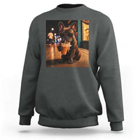 French Bulldog Iced Coffee Sweatshirt Grunge Frenchie Graphic Funny Dog Lover