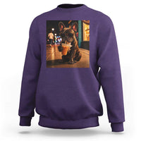 French Bulldog Iced Coffee Sweatshirt Grunge Frenchie Graphic Funny Dog Lover