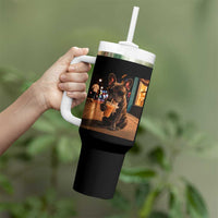 French Bulldog Iced Coffee Tumbler With Handle Grunge Frenchie Graphic Funny Dog Lover