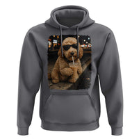 Goldendoodle Drinking Iced Coffee Hoodie Grunge Graphic Funny Dog Lover