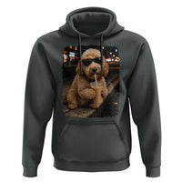 Goldendoodle Drinking Iced Coffee Hoodie Grunge Graphic Funny Dog Lover