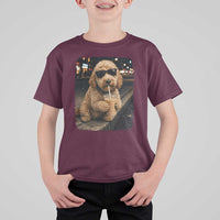 Goldendoodle Drinking Iced Coffee T Shirt For Kid Grunge Graphic Funny Dog Lover
