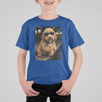 Goldendoodle Drinking Iced Coffee T Shirt For Kid Grunge Graphic Funny Dog Lover