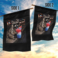 4th Of July Raccoon Drinking Slushie Garden Flag Patriotic 250 Anniversary USA Trash Panda Funny Meme
