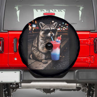 4th Of July Raccoon Drinking Slushie Spare Tire Cover Patriotic 250 Anniversary USA Trash Panda Funny Meme