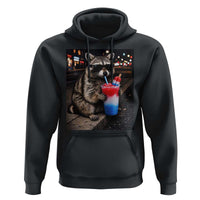 4th Of July Raccoon Drinking Slushie Hoodie Patriotic 250 Anniversary USA Trash Panda Funny Meme