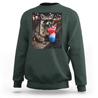 4th Of July Raccoon Drinking Slushie Sweatshirt Patriotic 250 Anniversary USA Trash Panda Funny Meme