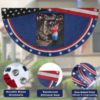 4th Of July Raccoon Drinking Slushie Patriotic Fan Flag 250 Anniversary USA Trash Panda Funny Meme