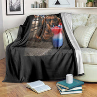 4th Of July Dachshund Drinking Slushie Throw Blanket Patriotic 250 Anniversary USA Dog Lovers Funny Meme