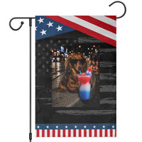 4th Of July Dachshund Drinking Slushie Patriotic Garden Flag 250 Anniversary USA Dog Lovers Funny Meme