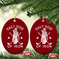 Funny Golfer Ceramic Ornament Daily Dose of Iron Golf