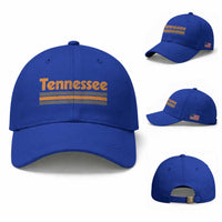 Vintage Tennessee Baseball Cap Retro Classic TN Orange Print Retro Three Stripe