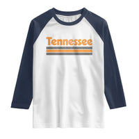 Vintage Tennessee Raglan Shirt Retro Classic TN Orange Print Retro Three Stripe