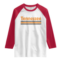 Vintage Tennessee Raglan Shirt Retro Classic TN Orange Print Retro Three Stripe
