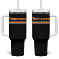 Vintage Tennessee Tumbler With Handle Retro Classic TN Orange Print Retro Three Stripe