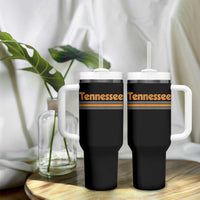 Vintage Tennessee Tumbler With Handle Retro Classic TN Orange Print Retro Three Stripe