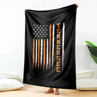 Vintage Tennessee Throw Blanket Retro Classic TN Orange Print Retro American Flag
